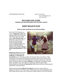 Sugarcane Press Release