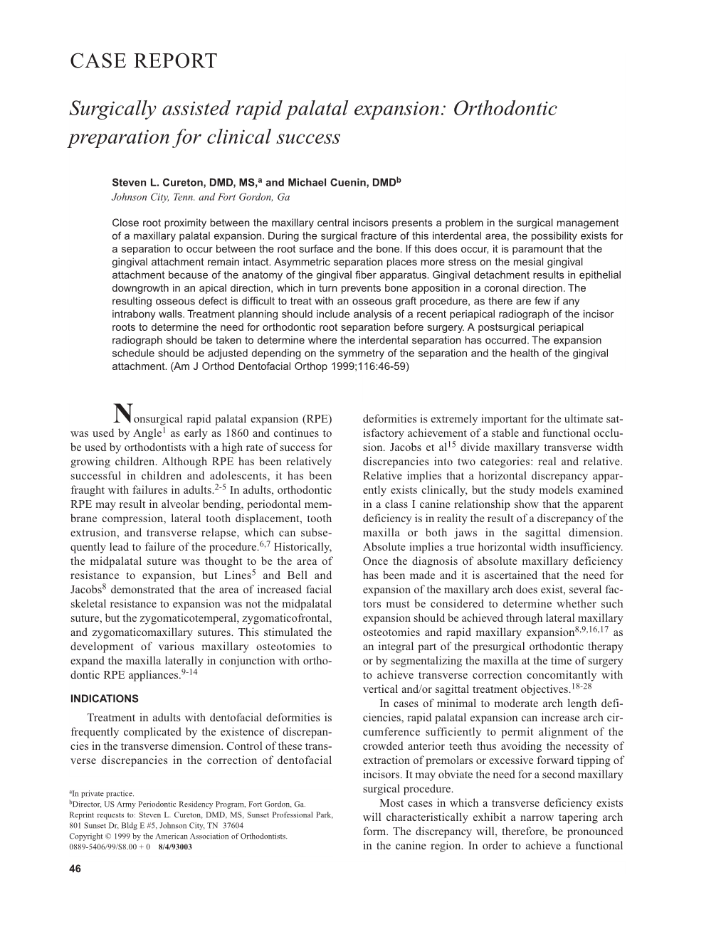 CASE REPORT Surgically Assisted Rapid Palatal Expansion