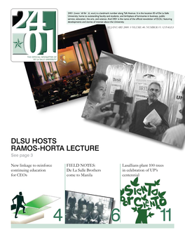 DLSU HOSTS RAMOS-HORTA LECTURE See Page 3