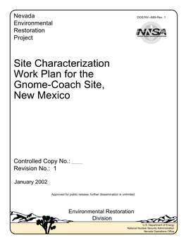 Site Characterization Work Plan for the Gnome-Coach Site, New Mexico