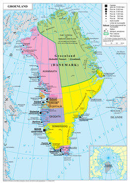 GROENLAND É a Dgman I Q (Plus De 15 000 Hab.) C Cap Morris P Bri U O Jesup Ca Asmussen E Sen Iler R Plus De 5 000 Hab