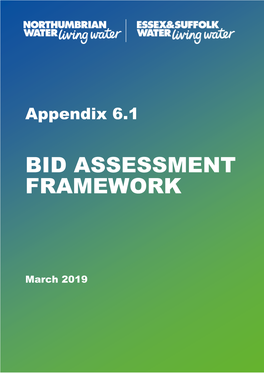 6.1 Bid Assessment Framework