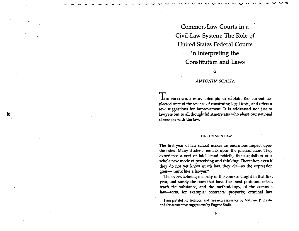 Common-Law Courts in a Civil-Law System: the Role of United Stat-Es Federal Courts in Interpreting the Constitution and Laws