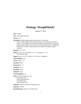 Package 'Igraphmatch'