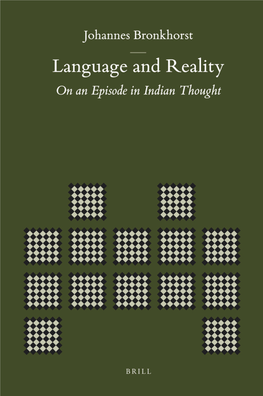 Language and Reality Brill’S Indological Library