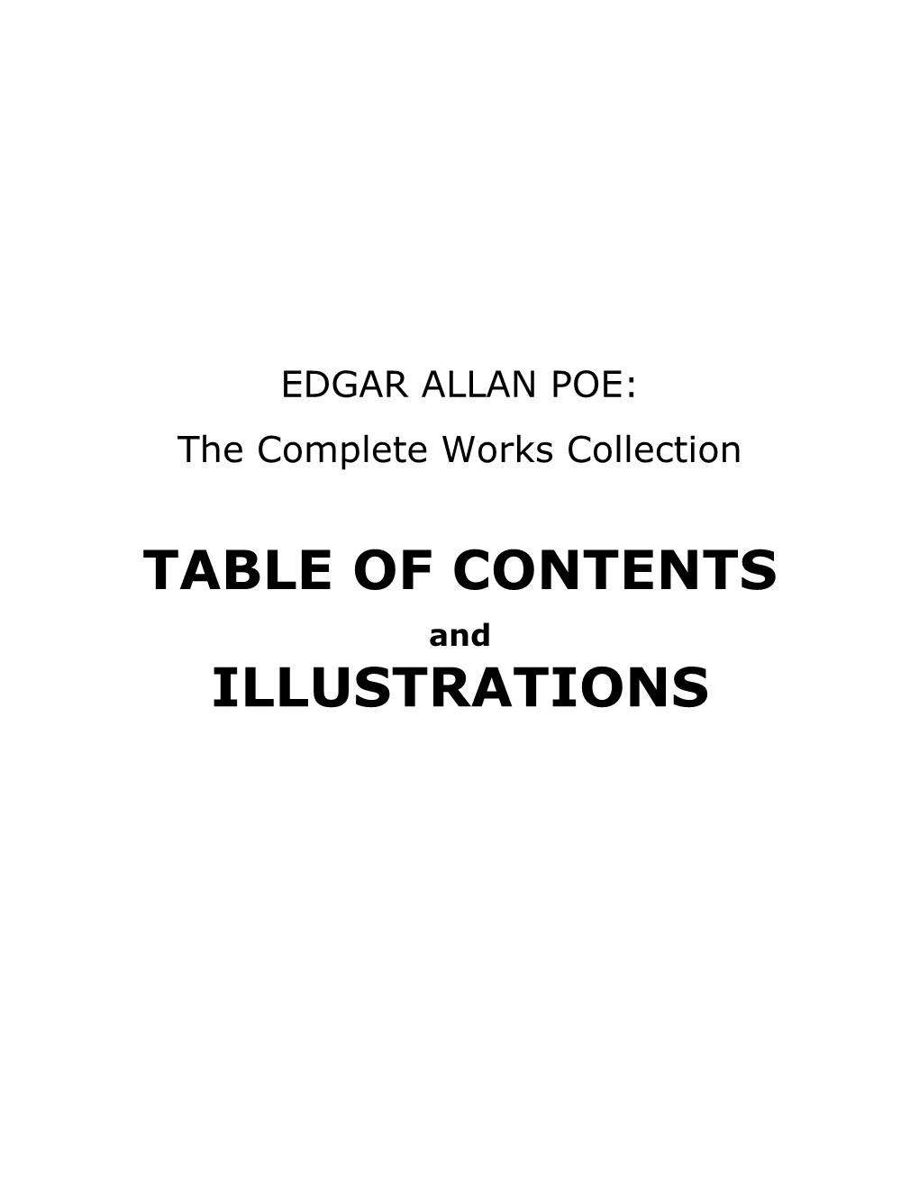 Table of Contents Illustrations