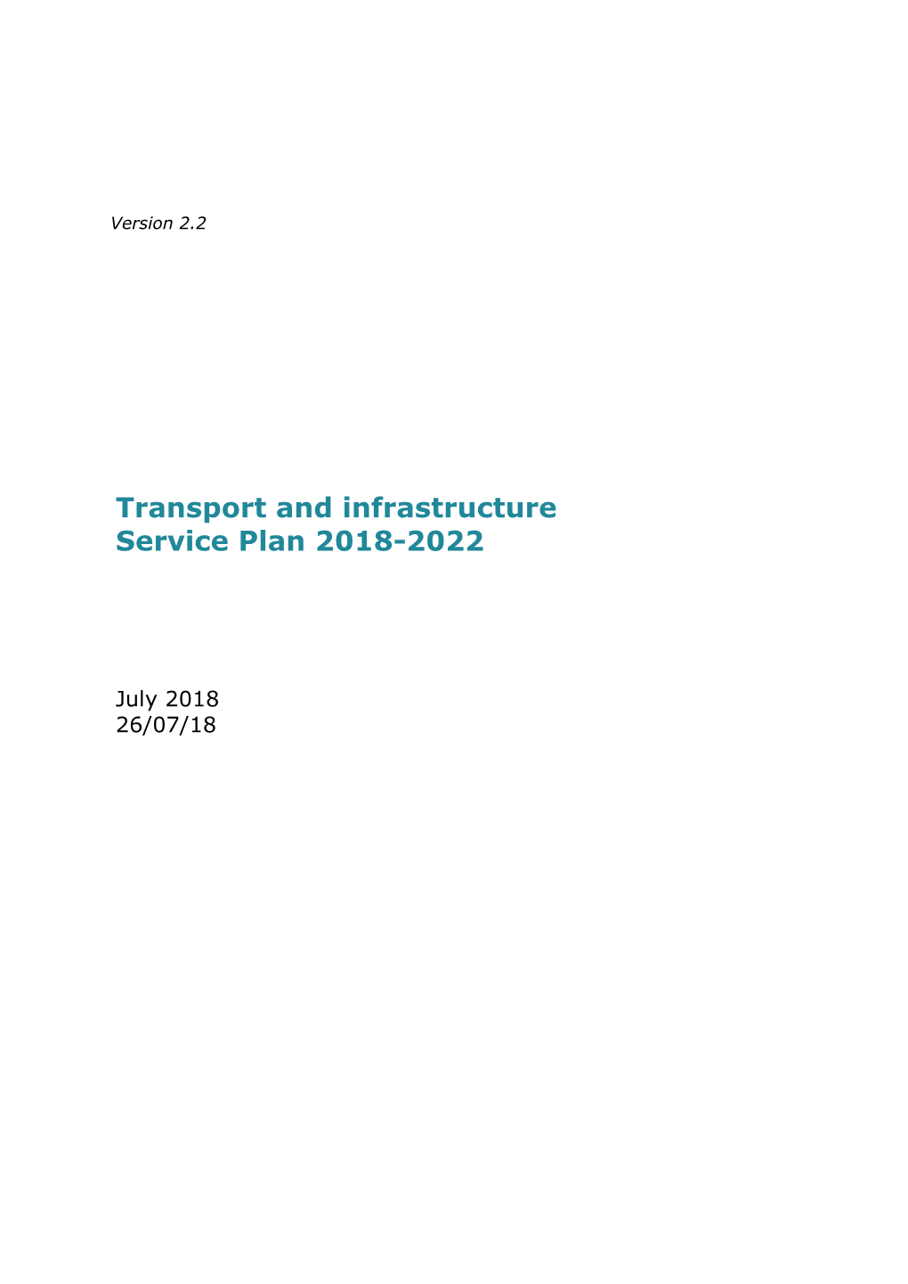 Transport Service Plan 2018-22