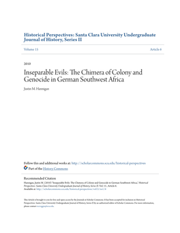 The Chimera of Colony and Genocide in German Southwest Africa