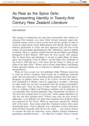Representing Identity in Twenty-First Century New Zealand Literature