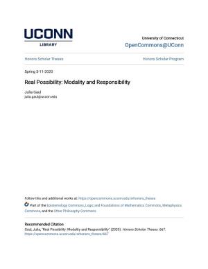 Real Possibility: Modality and Responsibility