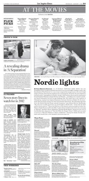 Nordic Lights Enough to Be the First Foreign-Language Film Ever to Be Named Best Screenplay by the L.A