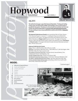 Hopwood Newsletter Vol