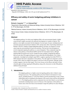 Efficacy and Safety of Sonic Hedgehog Pathway Inhibitors in Cancer