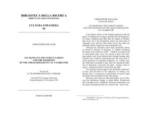 BIBLIOTECA DELLA RICERCA DIRETTA DA GIOVANNI DOTOLI CHRISTOPHER WILLIAMS (Università Di Bari)