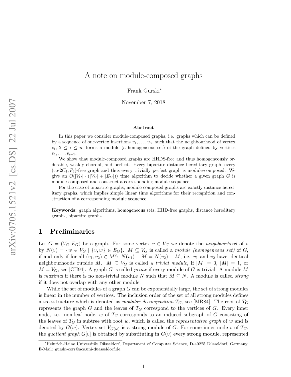 A Note on Module-Composed Graphs