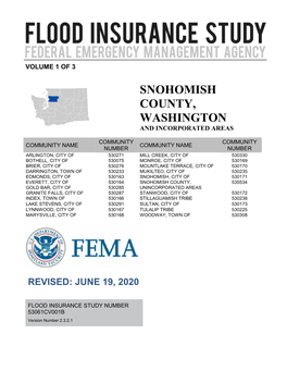 Snohomish County, Washington and Incorporated Areas