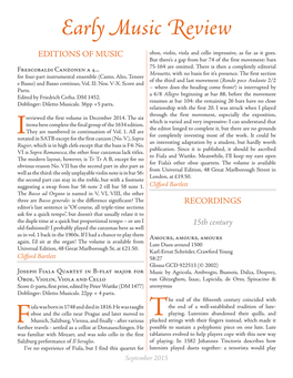 Early Music Review EDITIONS of MUSIC Oboe, Violin, Viola and Cello Impressive, As Far As It Goes