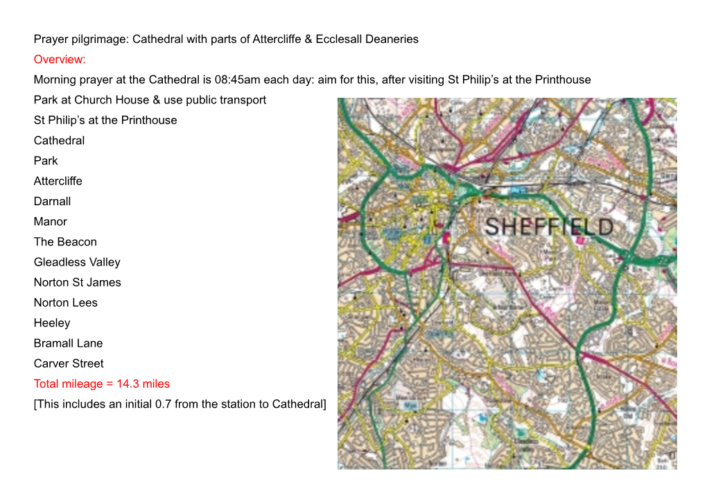Prayer Pilgrimage: Cathedral with Parts of Attercliffe & Ecclesall