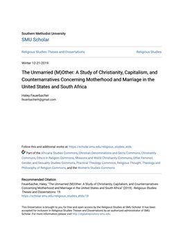 A Study of Christianity, Capitalism, and Counternarratives Concerning Motherhood and Marriage in the United States and South Africa