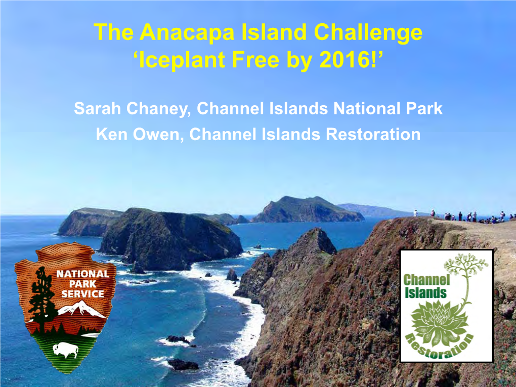 The Anacapa Island Challenge 'Iceplant Free by 2016!'