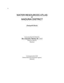 Water Resources Atlas Madurai District