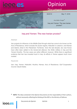 Iraq and Yemen: the New Iranian Proxies? Visit WEB Receive Newsletter
