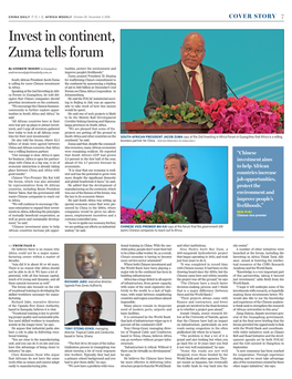 Invest in Continent, Zuma Tells Forum