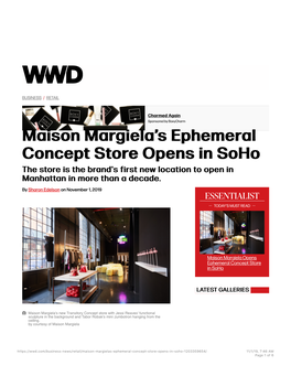 Maison Margiela Opens Ephemeral Concept Store in Soho –