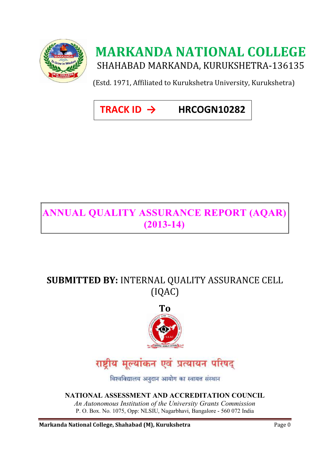 ASSURANCE CELL (IQAC) To