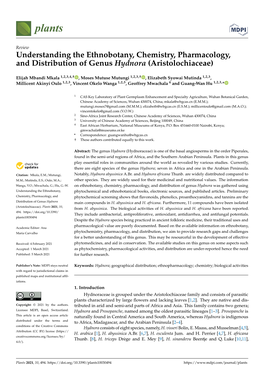 Understanding the Ethnobotany, Chemistry, Pharmacology, and Distribution of Genus Hydnora (Aristolochiaceae)