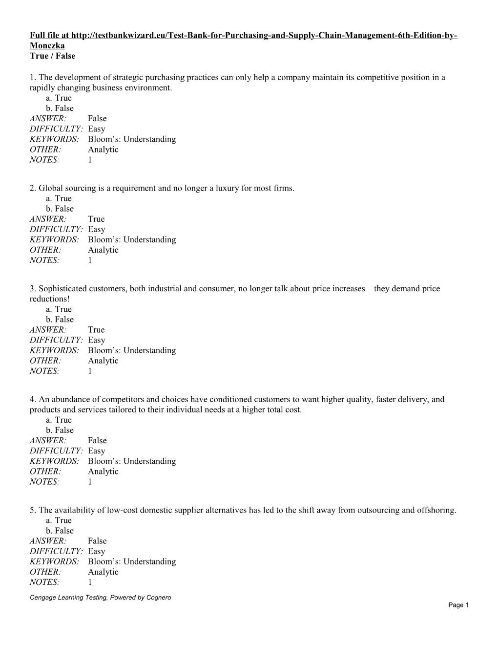 Chapter 1 -- Introduction To Purchasing And Supply Chain Management