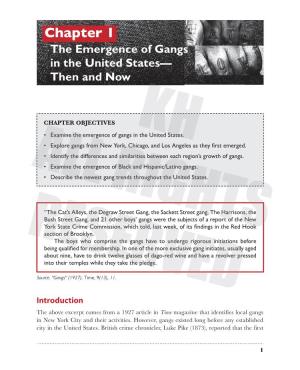 Chapter 1 the Emergence of Gangs in the United States— Then and Now
