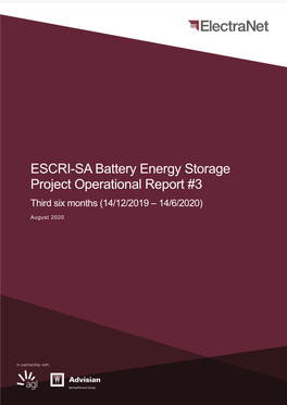 ESCRI-SA Battery Energy Storage Project Operational Report #3 Third Six Months (14/12/2019 – 14/6/2020)