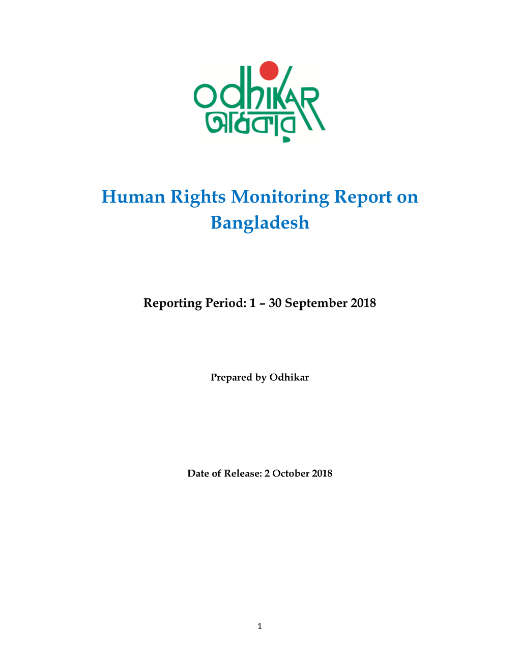 Human Rights Monitoring Report on Bangladesh