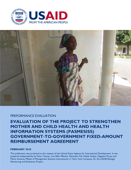 Evaluation of the Project to Strengthen Mother and Child Health and Health Information Systems (Pasmesiss) Government-To-Governm