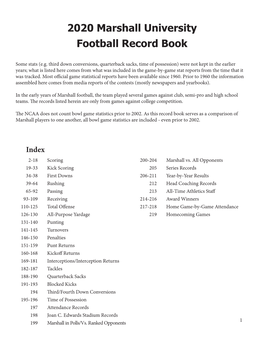 2020 Marshall University Football Record Book