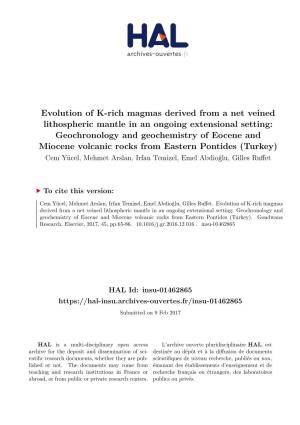 Evolution of K-Rich Magmas Derived from a Net Veined