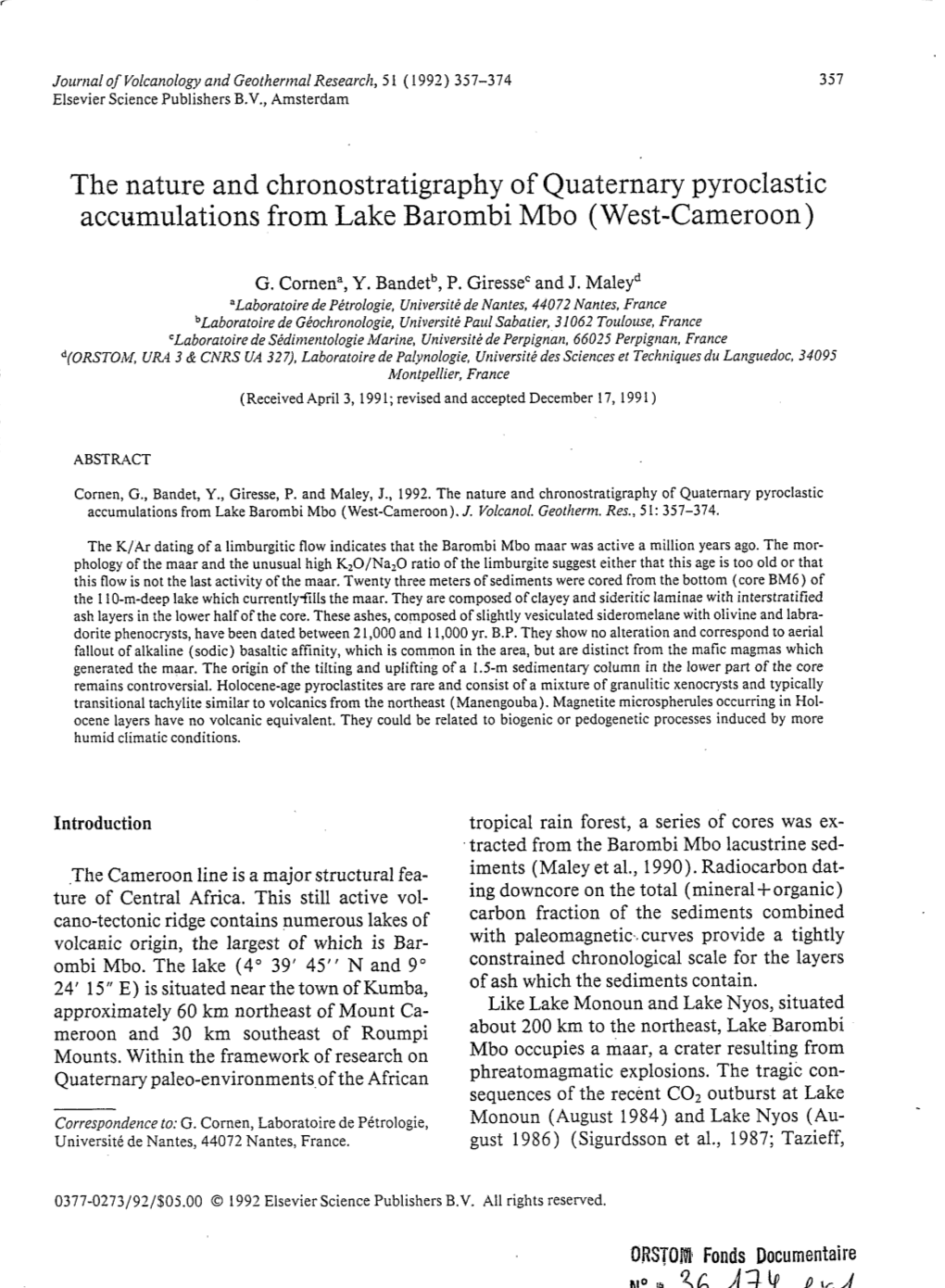 The Nature and Chronostratigraphy of Quaternary Pyroclastic 'P