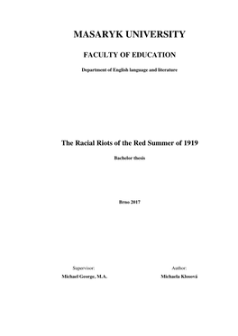 The Racial Riots of the Red Summer of 1919