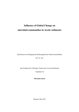 Influence of Global Change on Microbial Communities in Arctic Sediments