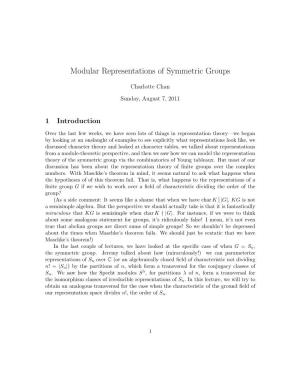 Modular Representations of Symmetric Groups