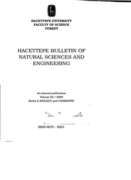 Hacettepe Bulletin of Natural Sciences and Engineering