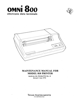 Omni 800 Electronic Data Terminals