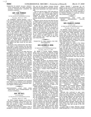 CONGRESSIONAL RECORD— Extensions of Remarks E684 HON