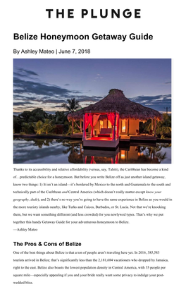 Belize Honeymoon Getaway Guide