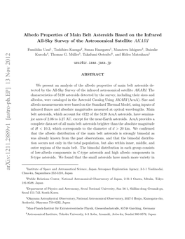 Albedo Properties of Main Belt Asteroids Based on the Infrared All