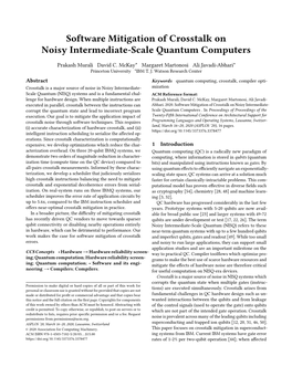 Software Mitigation of Crosstalk on Noisy Intermediate-Scale Quantum Computers