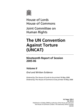 The UN Convention Against Torture (UNCAT)