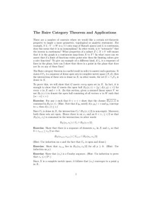 The Baire Category Theorem and Applications