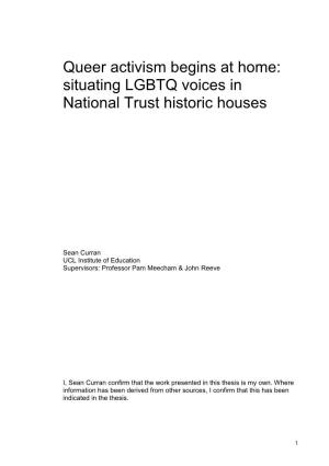 Situating LGBTQ Voices in National Trust Historic Houses